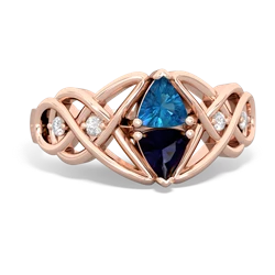 London Topaz Keepsake Celtic Knot 14K Rose Gold ring R5300