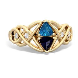 London Topaz Keepsake Celtic Knot 14K Yellow Gold ring R5300