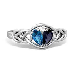 London Topaz Celtic Love Knot 14K White Gold ring R5420