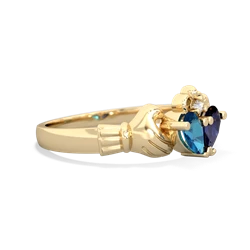 London Topaz 'Our Heart' Claddagh 14K Yellow Gold ring R2388