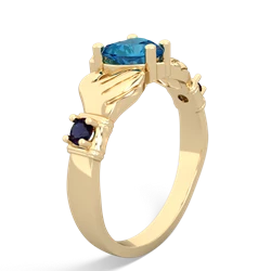 London Topaz Claddagh Keepsake 14K Yellow Gold ring R5245