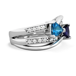 London Topaz Bowtie 14K White Gold ring R2360