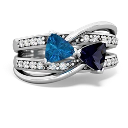 London Topaz Bowtie 14K White Gold ring R2360