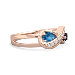 London Topaz Diamond Infinity 14K Rose Gold ring R5390