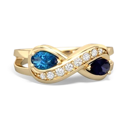 London Topaz Diamond Infinity 14K Yellow Gold ring R5390