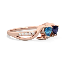 London Topaz Side By Side 14K Rose Gold ring R3090