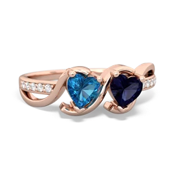 London Topaz Side By Side 14K Rose Gold ring R3090