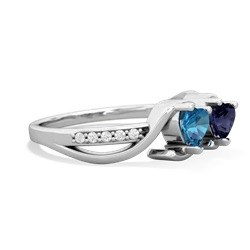 London Topaz Side By Side 14K White Gold ring R3090