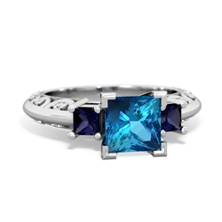 London Topaz Eternal Embrace Engagement 14K White Gold ring C2001