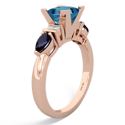 London Topaz 6Mm Princess Eternal Embrace Engagement 14K Rose Gold ring C2002