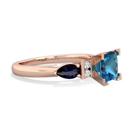 London Topaz 6Mm Princess Eternal Embrace Engagement 14K Rose Gold ring C2002