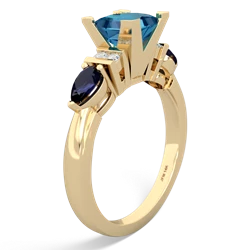 London Topaz 6Mm Princess Eternal Embrace Engagement 14K Yellow Gold ring C2002