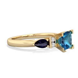 London Topaz 6Mm Princess Eternal Embrace Engagement 14K Yellow Gold ring C2002