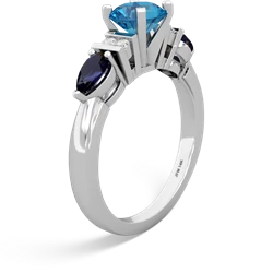 London Topaz 6Mm Round Eternal Embrace Engagement 14K White Gold ring R2005