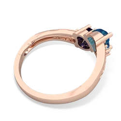 London Topaz Snuggling Hearts 14K Rose Gold ring R2178