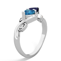 London Topaz Floral Elegance 14K White Gold ring R5790