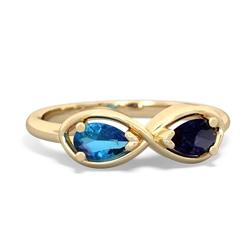 London Topaz Infinity 14K Yellow Gold ring R5050