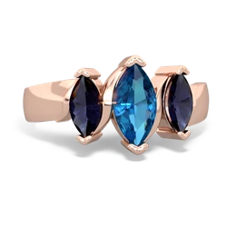 London Topaz Three Peeks 14K Rose Gold ring R2433