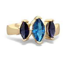 London Topaz Three Peeks 14K Yellow Gold ring R2433