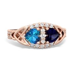 London Topaz Sparkling Celtic Knot 14K Rose Gold ring R2645