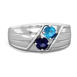 London Topaz Men's Streamline 14K White Gold ring R0460