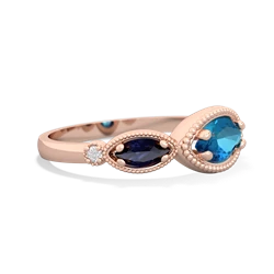 London Topaz Milgrain Marquise 14K Rose Gold ring R5700