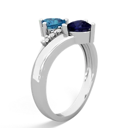 London Topaz Heart To Heart 14K White Gold ring R2064