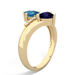 London Topaz Heart To Heart 14K Yellow Gold ring R2064