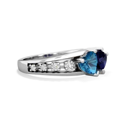 London Topaz Heart To Heart 14K White Gold ring R3342