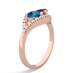 London Topaz Mother And Child 14K Rose Gold ring R3010