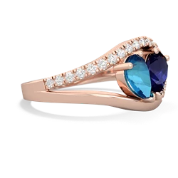 London Topaz Nestled Heart Keepsake 14K Rose Gold ring R5650