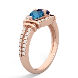 London Topaz Art-Deco Keepsake 14K Rose Gold ring R5630