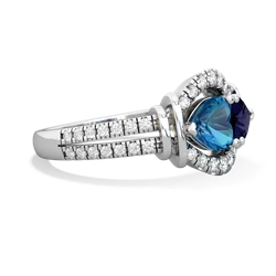 London Topaz Art-Deco Keepsake 14K White Gold ring R5630