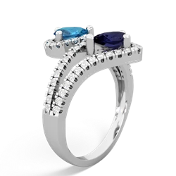 London Topaz Diamond Dazzler 14K White Gold ring R3000