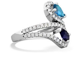 London Topaz Diamond Dazzler 14K White Gold ring R3000