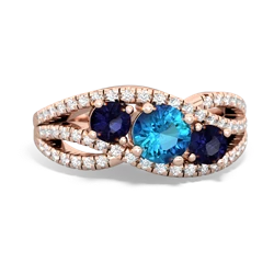 London Topaz Three Stone Aurora 14K Rose Gold ring R3080