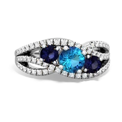 London Topaz Three Stone Aurora 14K White Gold ring R3080