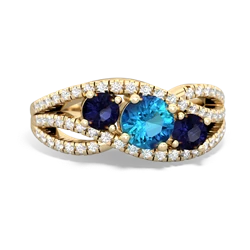 London Topaz Three Stone Aurora 14K Yellow Gold ring R3080