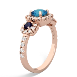 London Topaz Regal Halo 14K Rose Gold ring R5350