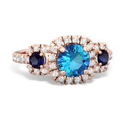 London Topaz Regal Halo 14K Rose Gold ring R5350