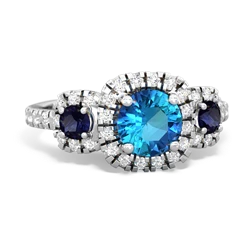 London Topaz Regal Halo 14K White Gold ring R5350