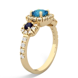 London Topaz Regal Halo 14K Yellow Gold ring R5350