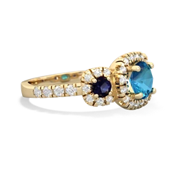 London Topaz Regal Halo 14K Yellow Gold ring R5350