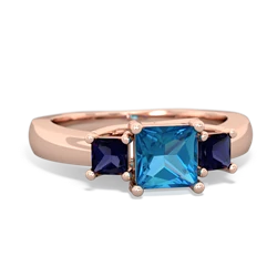 London Topaz Three Stone Trellis 14K Rose Gold ring R4015