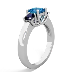 London Topaz Three Stone Trellis 14K White Gold ring R4015