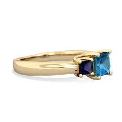 London Topaz Three Stone Trellis 14K Yellow Gold ring R4015