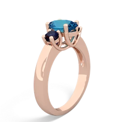 London Topaz Three Stone Oval Trellis 14K Rose Gold ring R4024