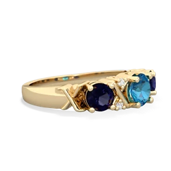 London Topaz Hugs And Kisses 14K Yellow Gold ring R5016