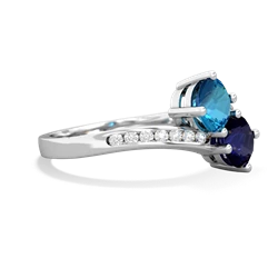 London Topaz Channel Set Two Stone 14K White Gold ring R5303