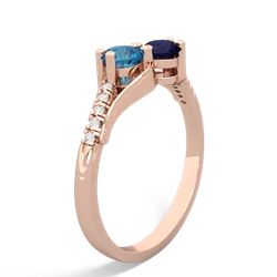 London Topaz Infinity Pave Two Stone 14K Rose Gold ring R5285